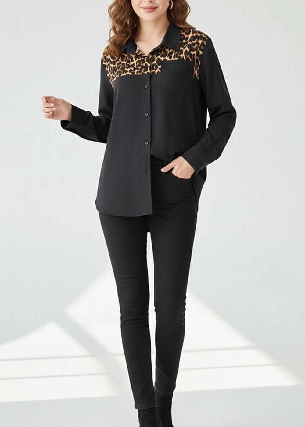 wcr022-women-blouse-black-color شومیز زنانه مدل wcr022