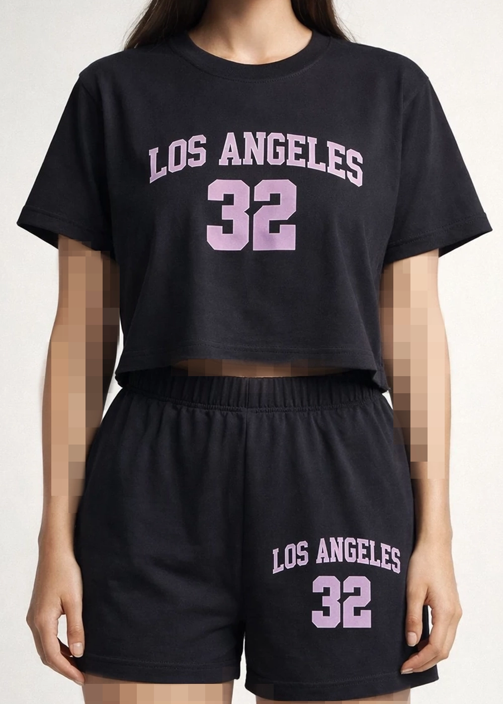 wcs020-women-losangeles-set ست کراپ و شلوارک زنانه مدل wcs020