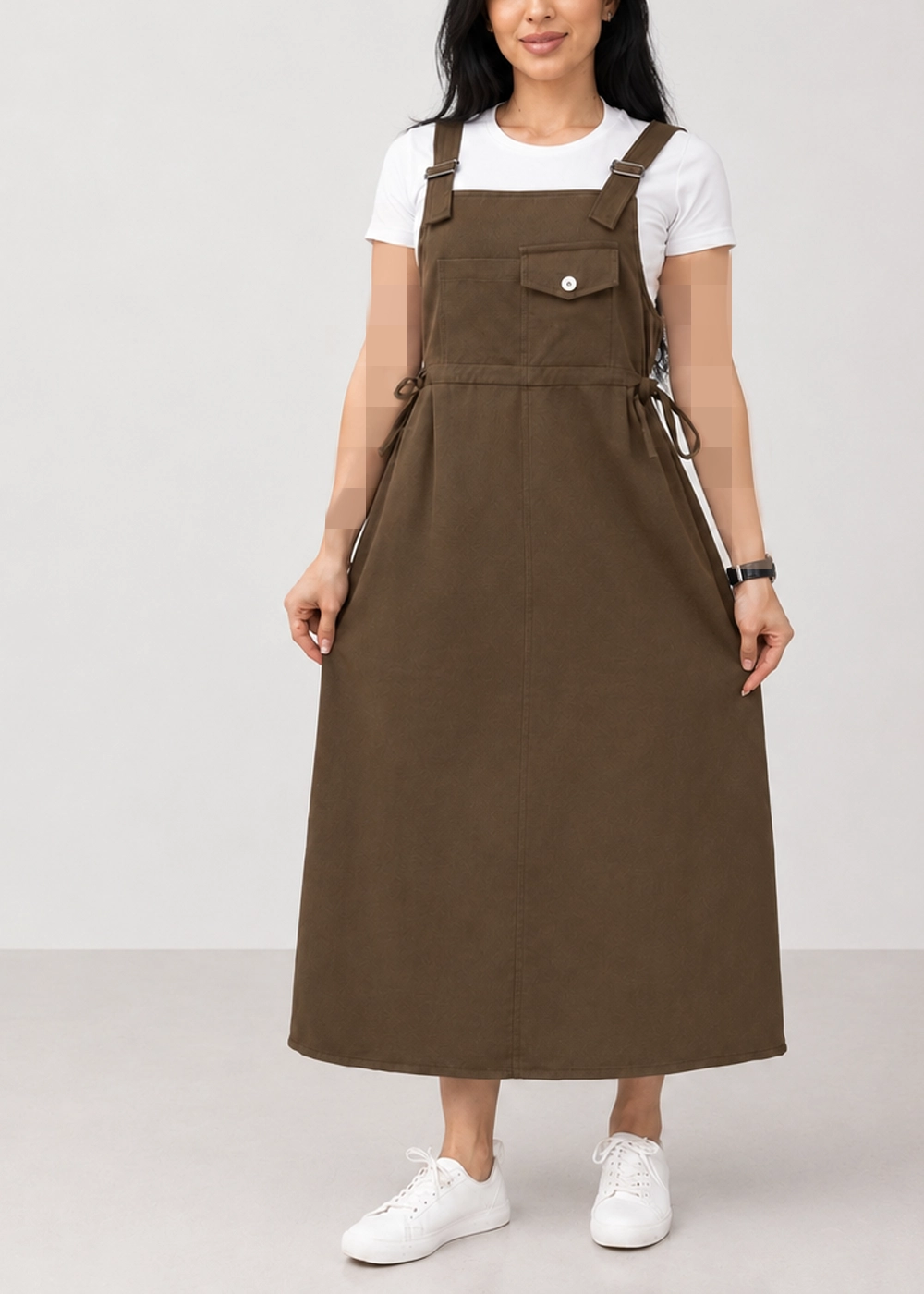 wcc024-women-dress-regular-fit تنخور پیراهن زنانه مدل WCC024 رنگ قهوه ای