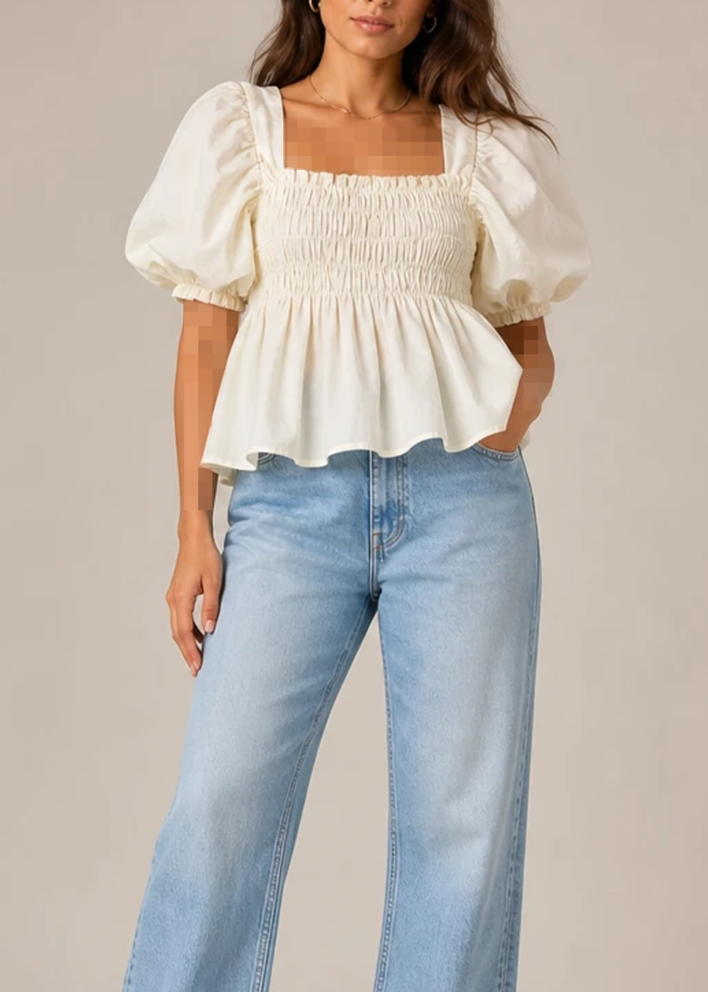 wcr046-women-blouse-regular-fit (1) تنخور شومیز عروسکی زنانه مدل wcr046