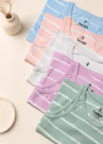 رنگبندی تاپ راه راه زنانه مدل wct078