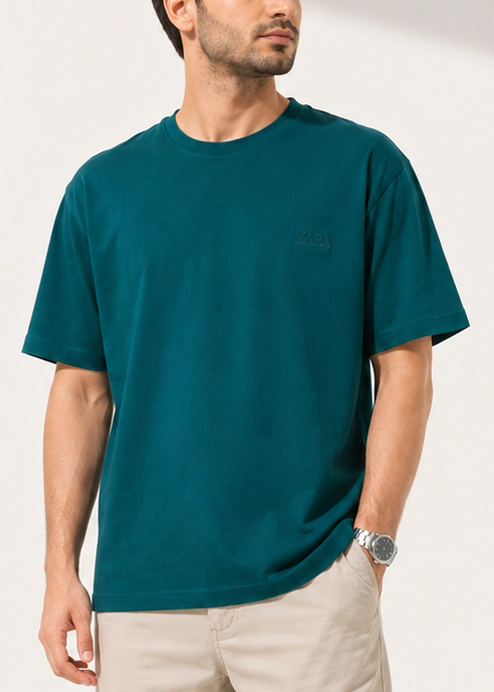 mct014-men-tshirt-front-view(5) تیشرت یقه گرد مردانه مدل mct014 روبرو
