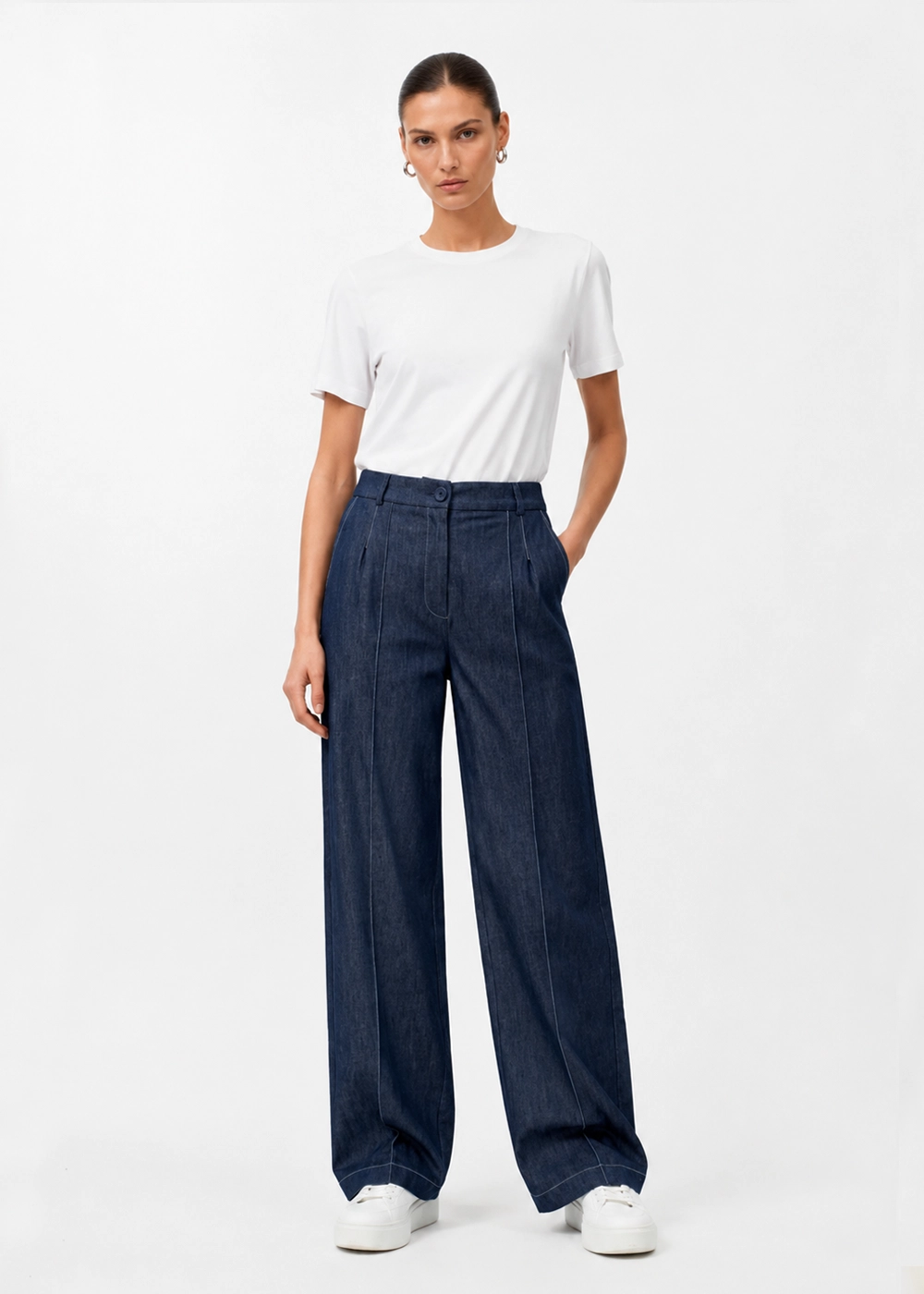 wcp049-women-pants-front-view (3) شلوار جین کاغذی زنانه زاویت مدل wcp049 نمای روبرو