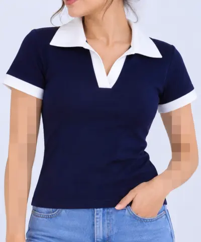تنخور تیشرت یقه هفت زنانه مدل wct190 نمای روبرو