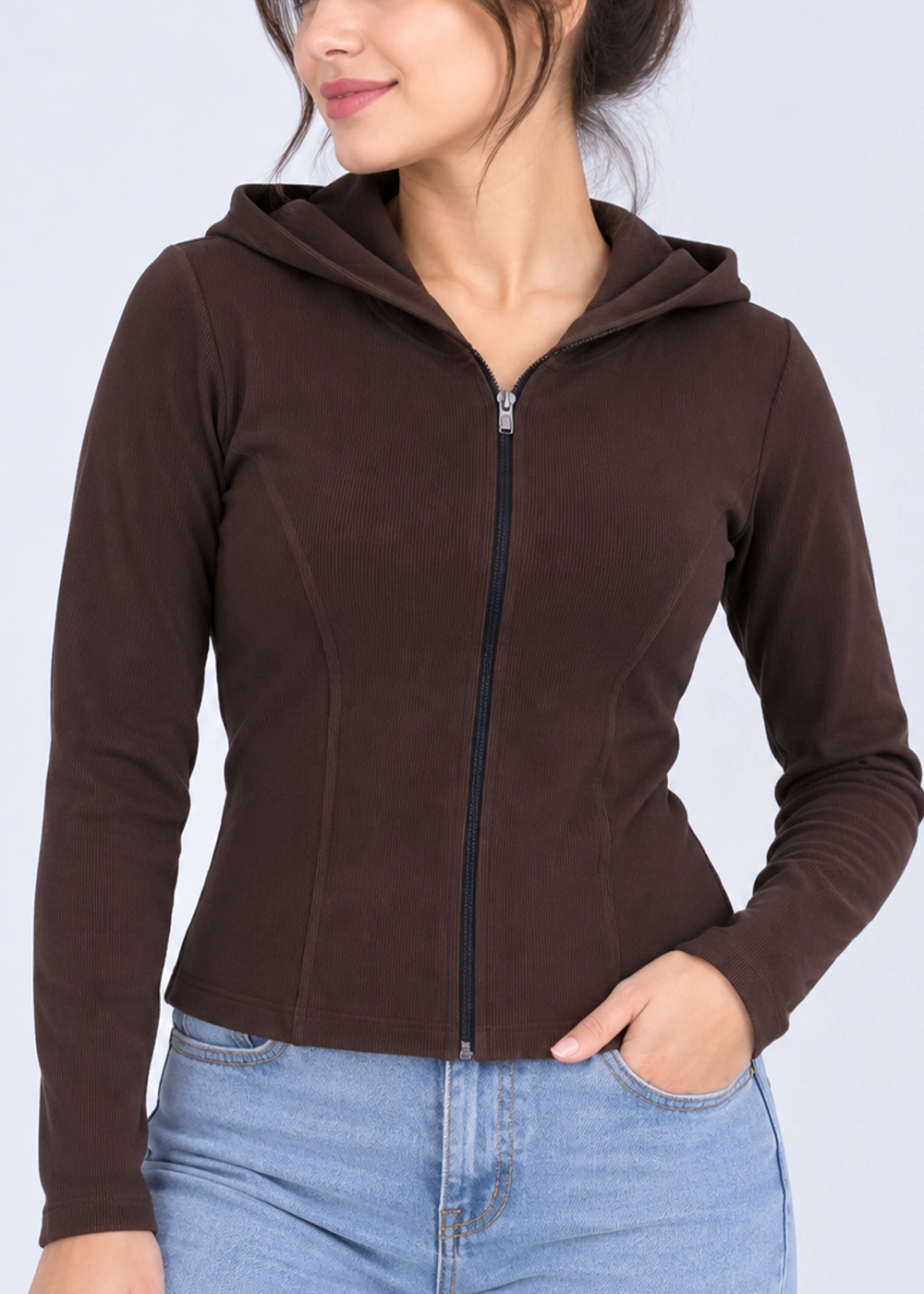 wct191-women-sweatshirt-front-view (1) تنخور سوییشرت کلاه دار زنانه مدل wct191 نمای روبرو